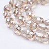 Electroplate Glass Beads Strands X-EGLA-D015-15x10mm-25-2