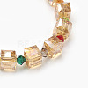 Electroplate Glass Beads Bracelets BJEW-JB03865-05-2
