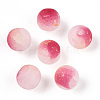 Frosted Baking Paint Crackle Glass Beads with Glitter Powder LS-X1-DGLA-T004-01H-1