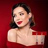 ANATTASOUL 4 Pairs 4 Colors Rhinestone Rectangle Dangle Stud Earrings EJEW-AN0004-18-4