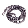 Transparent Electroplate Glass Beads Strands GLAA-F029-3mm-C04-2