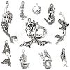100Pcs 10 Styles Tibetan Style Alloy Pendants TIBEP-CJ0001-52-8