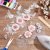  2Pcs 2 Styles 3D Flower Pattern Polyester Embroidered Lace Appliques DIY-NB0010-99-5