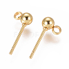 304 Stainless Steel Ear Stud Components STAS-F227-18B-G-2