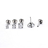 Stainless Steel Clear Cubic Zirconia Threadless Labret Stud WG18B1C-21-1