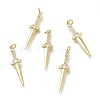 Brass Micro Pave Clear Cubic Zirconia Pendants LS-ZIRC-I048-16G-1