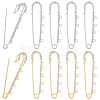 16Pcs 2 Colors Iron Rhinestone Safety Pins FIND-SC0022-23A-1