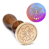 Brass Wax Seal Stamp with Handle AJEW-WH0184-1036-5