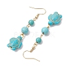 Synthetic Turquoise Dangle Earrings EJEW-JE05849-03-4