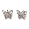 Brass Micro Pave Clear Cubic Zirconia Charms ZIRC-B002-47P-1