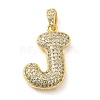 Brass Micro Pave Cubic Zirconia Pendants KK-E061-03G-10-1