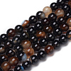 Natural Black Agate Beads Strands X-G-L555-04-6mm-1