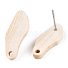 Ash Wood Stud Earring Findings EJEW-N017-011S-3