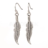5 Pairs 5 Styles Tibetan Style Alloy Feather Earrings Sets EJEW-JE04454-4