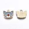 Light Gold Plated Alloy Enamel Charms X-ENAM-T009-79A-RS-2
