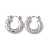 Tarnish Resistant 304 Stainless Steel Donut with Star Hoop Earrings for Women EJEW-E199-03P-1