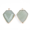 Electroplate Natural Green Aventurine Pendants G-S344-20C-2