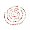 Handmade Glass Pearl Round Beaded Chains AJEW-SZ0002-40F-1