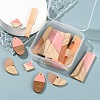 20Pcs 5 Style Resin & Wood Semi Circle Pendants RESI-LS0001-45-5