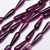 Dyed Teardrop Natural Agate Beads Strands X-G-I182-04-1