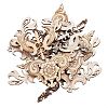 20Pcs 4 Styles Flower Patterns Hollow out Unfinished Wood Pieces DIY-CJ0002-08-1