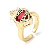 Glass Cuff Open Rings RJEW-P178-01C-G-4