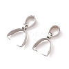 Non-Tarnish 201 Stainless Steel Pendant Pinch Bails STAS-P223-16P-C-2