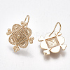 Brass Earring Hooks KK-S350-351-2
