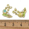 Rack Plating Alloy Enamel Pendants PALLOY-F312-12G-3