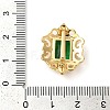 Brass with Glass Fold Over Clasps KK-G505-06G-3