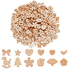 240Pcs 12 Styles 2-Hole Wood Buttons BUTT-WR0001-27-1