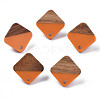 Resin & Walnut Wood Stud Earring Findings MAK-N032-021A-3