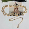 Alloy Pave Clear Glass & Iron Rectangle Link Chain Waist Chain Belts for Women FS-WG548FE-05-1