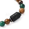 12 Constellations Natural Tiger Eye & Picture Jasper & Agate & Black Onyx Round Beaded Stretch Bracelets for Men Women WGB9E7C-03-3