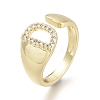 Brass Micro Pave Clear Cubic Zirconia Cuff Rings X-RJEW-F103-13D-G-3