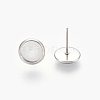 Eco-Friendly 316 Surgical Stainless Steel Stud Earring Settings X-STAS-F181-01P-8mm-2