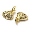 Rack Plating Brass Cubic Zirconia Charms KK-D026-25G-3