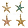 Brass Enamel Pendants KK-B029-03G-1