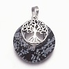 Natural Snowflake Obsidian Pendants G-F573-C09-2