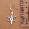 Snowflake Brass Dangle Earrings EJEW-BB12001-2