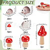 14Pcs 5 Styles Resin Hedgehog & Mushroom Display Decorations DJEW-GA0001-82-2