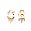 Brass Micro Pave Clear Cubic Zirconia Peg Bails Charms KK-T056-95G-NF-2