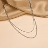 304 Stainless Steel Double-Layer Necklace NJEW-Q321-01P-6