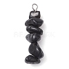 Gradient Color Natural Smoky Quartz & Natural Obsidian & Natural Labradorite Chip Beaded Pendants PALLOY-JF02791-07-3