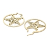 304 Stainless Steel Ring with Star Hoop Earrings for Women EJEW-R156-02G-2