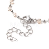 Cube Glass Bead Link Chain Bracelet Making AJEW-JB01151-04-3