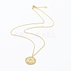 Brass Micro Pave Clear Cubic Zirconia Pendant Necklaces NJEW-E153-01G-2