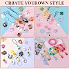 80Pcs 4 Style Round Silicone Focal Beads SIL-SZ0001-22D-5