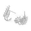 Rack Plating Leaf Brass Stud Earrings EJEW-N055-30P-RS-2