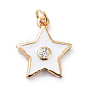 Cubic Zirconia Charms KK-G363-01G-2